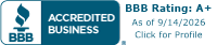BBB Accredited Business A+ Rating