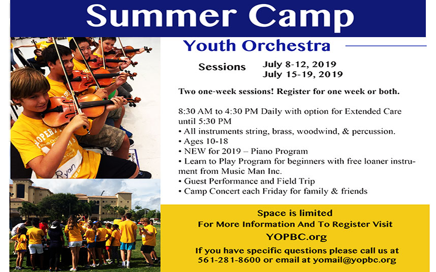 West Palm Beach Youth Orchestra Summer Camp 2019