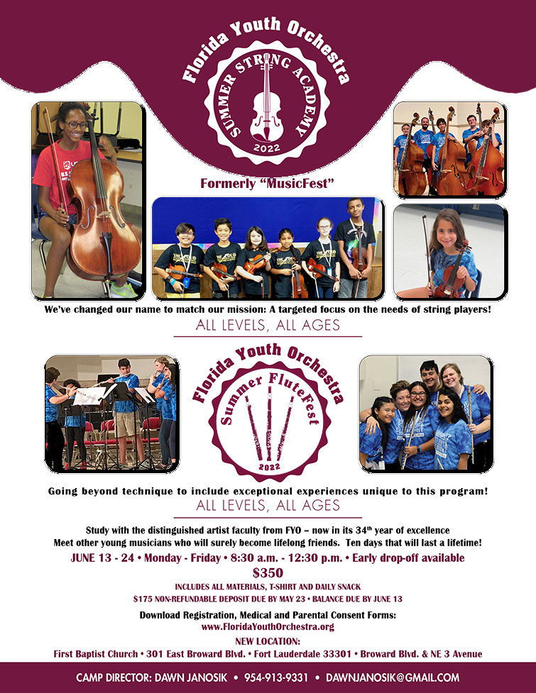 Florida Youth Orchestra-String Academy and Summer Flute Fest 2022