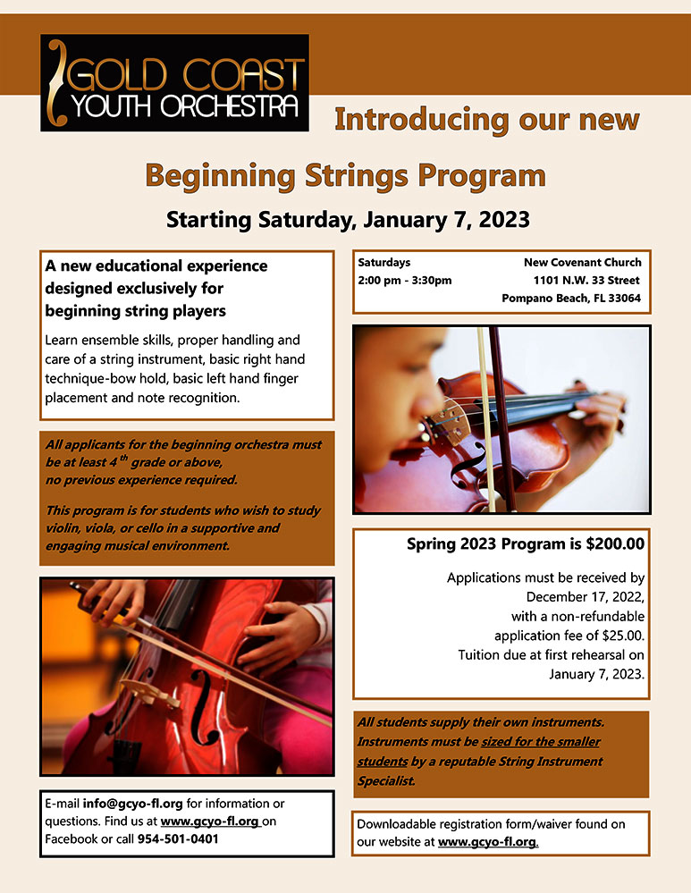 GCYO Beginning Strings Program 2023