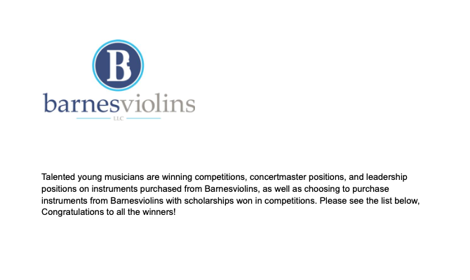 Winning with Barnesviolins-concert series