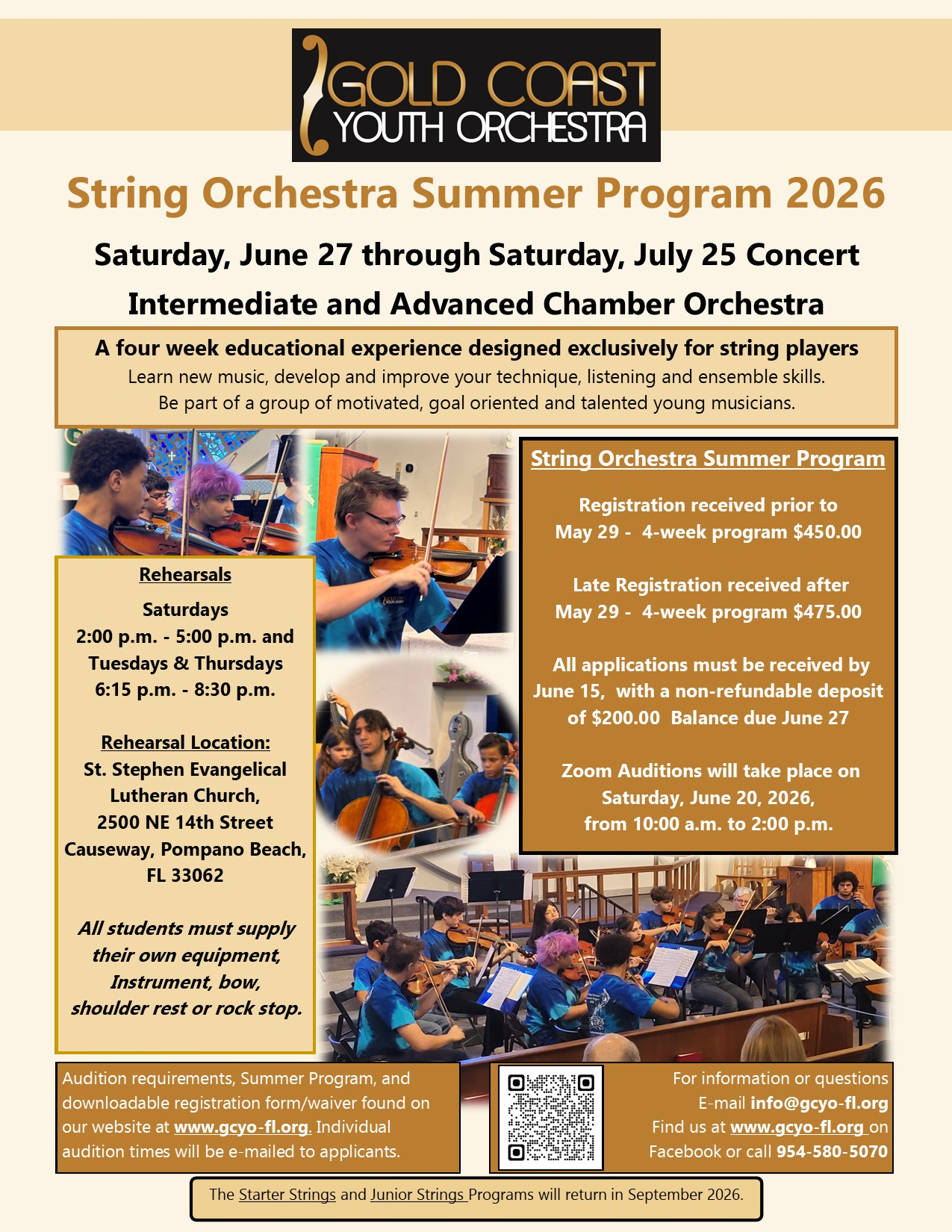 GCYO Strings Summer Program 2026